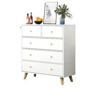 YDkjwjw Cómoda De 4 Cajones, Cómoda Compacta De Madera con Gran Capacidad De Almacenamiento, Ideal como Mesa Auxiliar De Sofá O Mesilla De Noche.(Warm White,80x32x90cm)