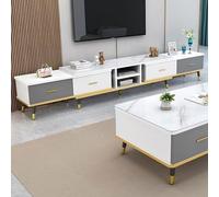 YDkjwjw Gabinete de TV Telescópico con Diseño de Cajón, Gabinete de Medios de Longitud Ajustable para Televisores Entretenimiento Juegos TV Media Console