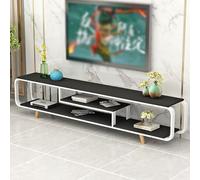 YDkjwjw Gabinete Moderno para Centro de Entretenimiento de TV con Estantes Abiertos de 3 Niveles, Soporte de TV de Madera con Marco de Metal para Sala de Estar Dormitorio