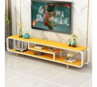 YDkjwjw Gabinete Moderno para Centro de Entretenimiento de TV con Estantes Abiertos de 3 Niveles, Soporte de TV de Madera con Marco de Metal para Sala de Estar Dormitorio