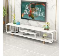 YDkjwjw Gabinete Moderno para Centro de Entretenimiento de TV con Estantes Abiertos de 3 Niveles, Soporte de TV de Madera con Marco de Metal para Sala de Estar Dormitorio
