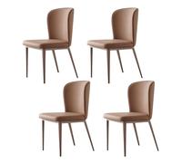 YDkjwjw Juego De 4 Sillas De Comedor De Piel Sintética con Respaldo Acolchado Y Patas De Metal Resistentes: Cómodas Sillas Auxiliares De Cocina For El Hogar.(Khaki)