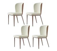 YDkjwjw Juego De 4 Sillas De Comedor De Piel Sintética con Respaldo Acolchado Y Patas De Metal Resistentes: Cómodas Sillas Auxiliares De Cocina For El Hogar.(Beige)