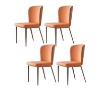 YDkjwjw Juego De 4 Sillas De Comedor De Piel Sintética con Respaldo Acolchado Y Patas De Metal Resistentes: Cómodas Sillas Auxiliares De Cocina For El Hogar.(Orange)