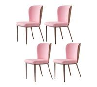 YDkjwjw Juego De 4 Sillas De Comedor De Piel Sintética con Respaldo Acolchado Y Patas De Metal Resistentes: Cómodas Sillas Auxiliares De Cocina For El Hogar.(Pink)