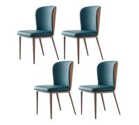 YDkjwjw Juego De 4 Sillas De Comedor De Piel Sintética con Respaldo Acolchado Y Patas De Metal Resistentes: Cómodas Sillas Auxiliares De Cocina For El Hogar.(Peacock Green)