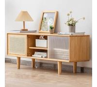 YDkjwjw Mueble de TV de Mediados de Siglo con Diseño de Cajón, Gabinete de Medios de Madera para Televisores Juegos de Entretenimiento TV Consola de Medios