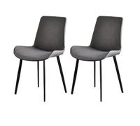 YDkjwjw Sillas De Comedor Tapizadas De 2 Piezas con Cuero Sintético Suave, Patas De Metal Resistentes Y Respaldo Ergonómico, Cómodas Sillas Auxiliares De Cocina.(Dark Gray)