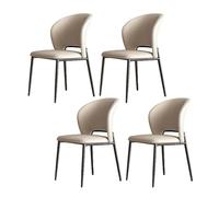 YDkjwjw Sillas De Comedor Tapizadas De 4 Piezas con Suave Piel Sintética, Patas De Metal Resistentes Y Respaldo Ergonómico, Cómodas Sillas Auxiliares De Cocina.(Beige)