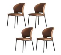 YDkjwjw Sillas De Comedor Tapizadas De 4 Piezas con Suave Piel Sintética, Patas De Metal Resistentes Y Respaldo Ergonómico, Cómodas Sillas Auxiliares De Cocina.(Light Brown)
