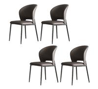 YDkjwjw Sillas De Comedor Tapizadas De 4 Piezas con Suave Piel Sintética, Patas De Metal Resistentes Y Respaldo Ergonómico, Cómodas Sillas Auxiliares De Cocina.(Dark Gray)