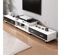 YDkjwjw Soporte de TV Extensible Centro de Entretenimiento Moderno Consola de Medios de TV Reversible con Cajones Gabinete de TV Telescópico Ajustable para Sala de Estar Dormitorio