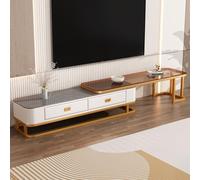 YDkjwjw Soporte de TV Extensible con Cajones Gabinete de Consola Multimedia de Centro de Entretenimiento Moderno con Estantes Abiertos para Sala de Estar