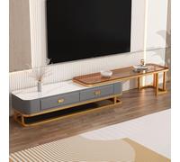 YDkjwjw Soporte de TV Extensible con Cajones Gabinete de Consola Multimedia de Centro de Entretenimiento Moderno con Estantes Abiertos para Sala de Estar
