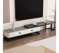 YDkjwjw Soporte de TV Extensible con Cajones Gabinete de Consola Multimedia de Centro de Entretenimiento Moderno con Estantes Abiertos para Sala de Estar
