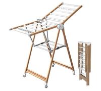 YDkjwjw Tendedero Plegable para Ropa de Suelo con Alas Ajustables, Tendedero Plegable de Aleación de Aluminio con Zapatero para Interiores y Exteriores