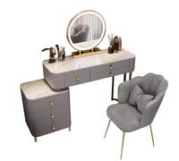 YDkjwjw Tocador con Luces Led, Tocador con Espejo De Brillo Regulable, Tocadores con 6 Cajones, Cómoda De Dormitorio Moderna para Madres, Hijas, Esposas Y Niñas