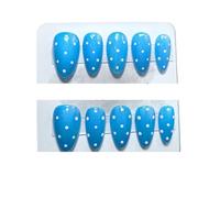 YDMHYLAI Uñas Lindas 10 Uds. De uñas prensadas con almendras, polvo de espejo Aurora, lunares, cromo holográfico, suave, reutilizable, fácil(Light Purple)