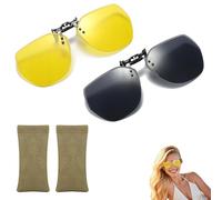 YDNURSCT Clip Gafas de Sol para Conducir de Noche - Gafas Amarillas Polarizadas y Livianas para una Conducción Segura y Clara - Estuche Incluido para Fácil Transporte y Protección