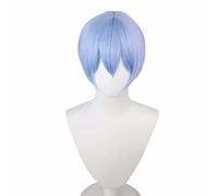 ydound 2022 12 'Eva Azul Claro Peluca de Anime Recta Corta, Ayanami Rei Cosplay Pelucas sintéticas Resistentes al Calor, Disfraz de Fiesta de Disfraces Peluca de Color