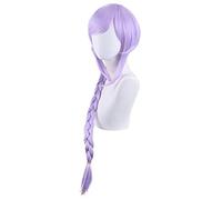 ydound 2022 60 cm Juego Genshin Impact Project Qiqi Zombie Wig Cosplay Pelucas Jugando Polvo Lavanda Cabello Halloween 1: 1 Pelucas