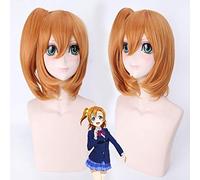 ydound 2022 ¡ Ama Vive! Honoka Kousaka Cosplay Pelucas 45 cm for Mujeres Resistente al Calor Resistente al Calor Hembra Fake Wig marrón