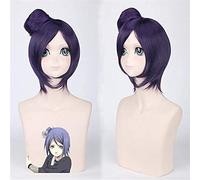 ydound 2022 Anime Akatsuki Cosplay Pelucas Konan Angel Wig Jugar Dark Purpl Hair Halloween 1: 1 Pelucas + Peluca Cap 40cm
