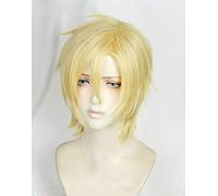 ydound 2022 Anime Banana Fish Ash Lynx Aslan Jade Callenreese Cosplay Pelucas Pelucas de Pelo sintético Resistente al Calor de Oro Corta + Peluca de Peluca