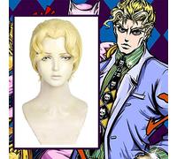 ydound 2022 Anime Comic Jojo' s Bizarre Adventure Cosplay Pelucas Kira Yoshikage Cosplay Peluca Pelucia Sintética Resistente al Calor Peluquería Amarilla