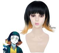 ydound 2022 Anime Cosplay Pelucas, Demonio Slayer Susamaru Cosplay Pelucas con Tapa de Peluca Libre (Color:Negro) ( Color : Black )