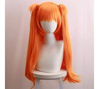 ydound 2022 Anime Cosplay Pelucas EVA Asuka Langley Soryu Doble Cola de Caballo Peluca Cosplay Fiesta Pelucas + Gorro de Peluca
