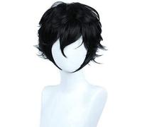 ydound 2022 Anime Cosplay Wig Juego Persona 5 Amamiya REN Joker Black Hair Carry Comic- con Carnival Halloween Party Daily Life Wig+ Wig Cap