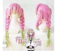 ydound 2022 Anime Demon Slayer: Kimetsu No Yaiba Kanroji Mitsuri Pelucas de Cosplay Long Pink Mezcla Verde Trenzado Pelo + Peluca Gratis Cap de 80cm One Tamaño Rosa (Color : Pink, Size : One Size)