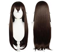 ydound 2022 Anime Game Cosplay Peluca for Genshin Impact Amber, Mujer Cabello Largo y Liso marrón Modelado Fiesta Vestir Peluca, Pelo sintético Resistente al Calor + Gorro de Peluca