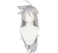 ydound 2022 Anime Game Cosplay Peluca for Genshin Impact Razor, Mujeres Largo Gris Plata Modelado Fiesta Vestir Peluca, Pelo sintético Resistente al Calor Sin enredos, sin muda + Gorro de Peluca