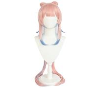 ydound 2022 Anime Game Cosplay Peluca for Genshin Impact Sangonomiya Kokomi, Mujeres Color Mezclado Clip de Cola de Caballo Largo Moño de Pelo Modelado de Fiesta Vestir Peluca + Gorro de Peluca