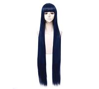 ydound 2022 Anime Hyuga Hinata 80 cm Largo Pelo Recto Neat Bang Cosplay Wigs + Wig Cap