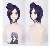ydound 2022 Anime Konan Cosplay Pelucas for Mujeres Partido 40 cm Cabello sintético Recto Corto+ Peluca Libre Cap