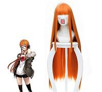 ydound 2022 Anime Persona 5 Futaba Sakura Peluca Cosplay Traje Mujeres Naranja Largo Pelo Sintético Sintético Pelotes De Halloween Pelucas Pelucas