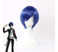 ydound 2022 Anime Persona3 Shin Megami Tensei: Persona 3 Yuki Makoto Yuuki Cosplay Wig Azul Pelucas de Pelo sintético Corto+ Peluca Cap