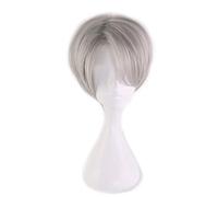 ydound 2022 Anime Yuri ! sobre Hielo Victor Nikiforov Cosplay Cosplay Silver Silver Wig Pelo SINTÉTICO+ Pelo DE PELULA Papa DE Halloween Pay Pay Prop