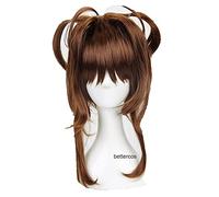 ydound 2022 Cardcaptor Sakura Kinomoto Sakura Cosplay Wig Pelo SINTÉTICO Pelo SINTÉTICO Pelo+ Cape DE Pelo