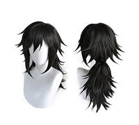 ydound 2022 Demonio Asesino kimetsu no Yaiba tomioka giyuu Negro Cola de Caballo Peluca Cosplay Traje Resistente al Calor Pelo sintético Hombres Mujeres Pelucas