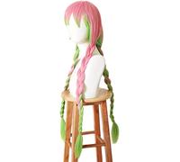 ydound 2022 Demonio Slayer Kanroji Mitsuri Pelucas de Cosplay for Disfraces Peluca de Pelo verdosa Larga Rosa Anime Harajuku Lolita Linda Pelucas sintéticas for Fiesta