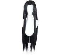 ydound 2022 Demonio Slayer Kimetsu No Yaiba Kochou Kanae Black Long Long Wig Cosplay Traje Resistente al Calor Pelucas de Mujer sintética