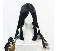 ydound 2022 Demonio Slayer Kimetsu No Yaiba Nakime Cosplay Peluca Negro Largo Resistente al Calor Traje Sintético Pelucas + Peluca Gratis Cap