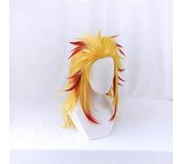 ydound 2022 Demonio Slayer Kimetsu No Yaiba Rengoku Kyoujurou Wig Rojo de la Peluca de Cosplay Resistente al Calor Resistente al Calor Pelucas de Pelo sintético