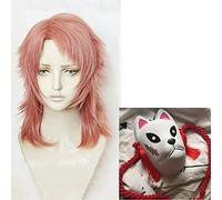 ydound 2022 Demonio Slayer Kimetsu No Yaiba Sabito Wig COS Peluca de Pelo Resistente al Calor Pelucas de Pelo sintético de Cosplay Peluca y máscara