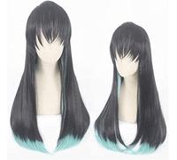 ydound 2022 Demonio Slayer Tokitou Muichirou Anime Wig Cosplay Pelo Largo Comic- con Halloween Party Carnival Hombres y Mujeres Anime Fans Regalo ( Pelo Largo Negro)
