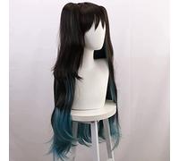 ydound 2022 Demonio Slayer Tokitou Muichirou Cosplay Pelucas for Disfraz Long Hair Wig Anime Harajuku Linda Pelucas sintéticas for la Fiesta
